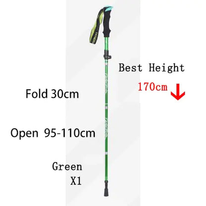 Outdoor Fold Trekking Pole Camping Portable Walking Hiking Stick