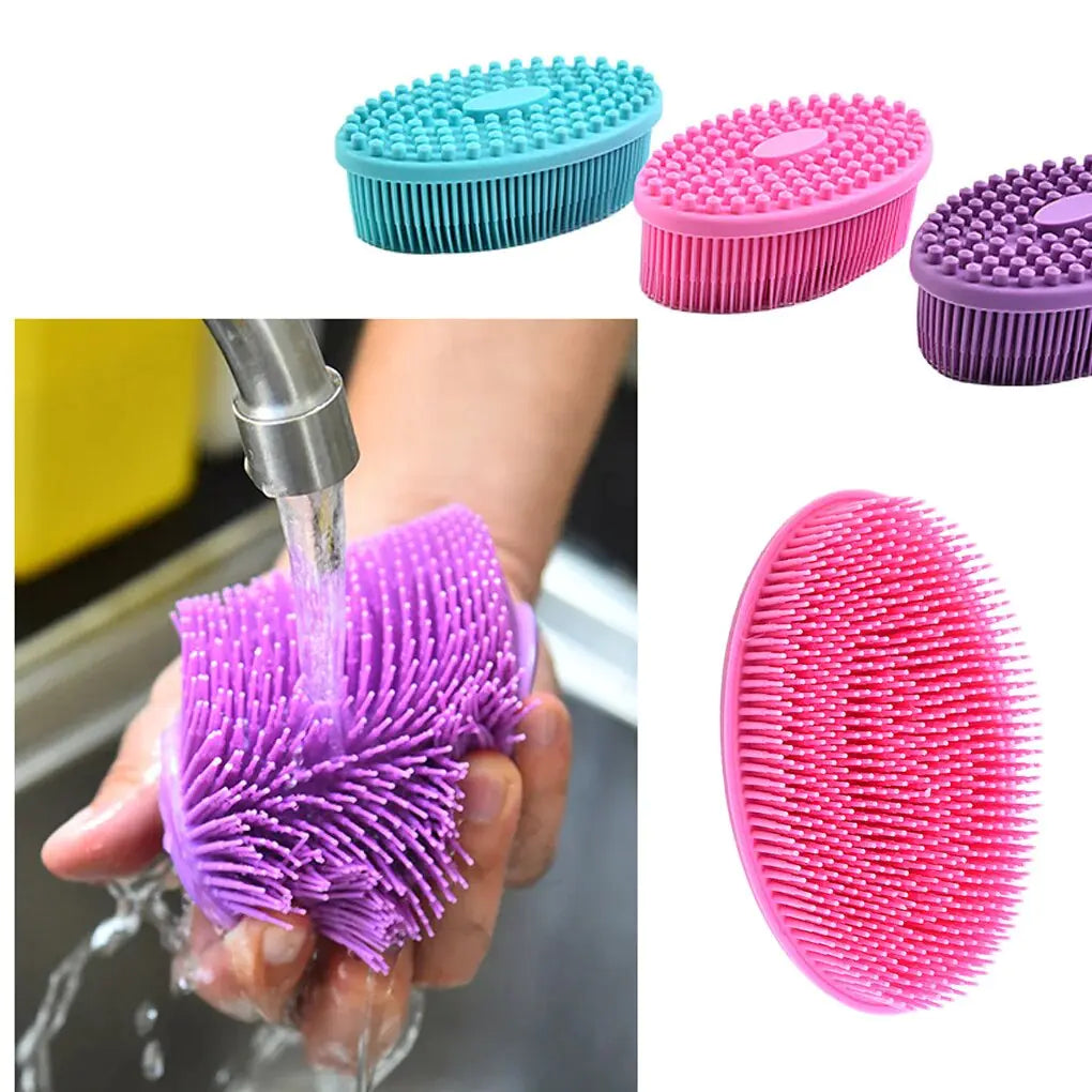 Soft Silicone Exfoliating Body Brush for Bath, Shower, and Facial Massage - Suitable for Babies