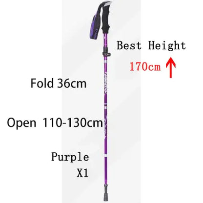 Outdoor Fold Trekking Pole Camping Portable Walking Hiking Stick