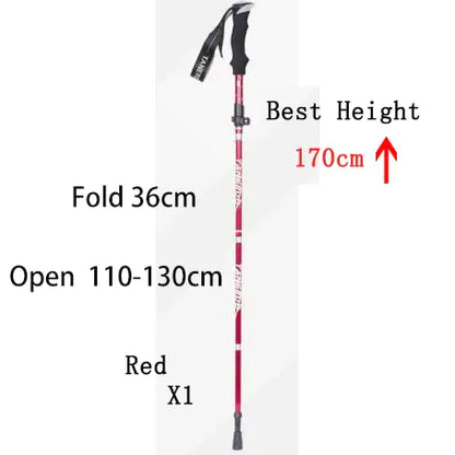 Outdoor Fold Trekking Pole Camping Portable Walking Hiking Stick